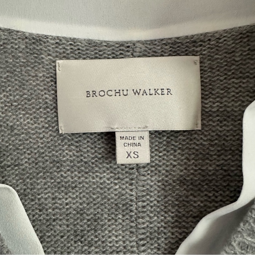 BROCHU WALKER LOOKER LAYER V-NECK CASHMERE BLEND GREY SWEATER SIZE XS - Picture 11 of 14